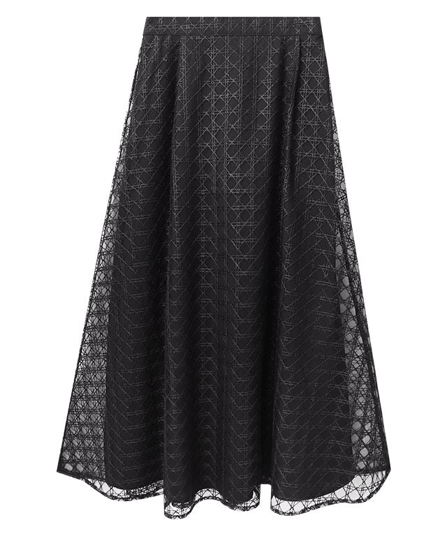 マーベラス バイ ピエロ marvelous by Pierrot シアーチェックフレアスカート （ブラック） ブラック