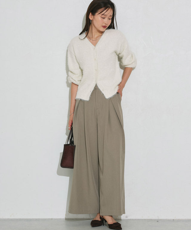 マーベラス バイ ピエロ marvelous by Pierrot スパンコールシャギーニットカーディガン （アイボリー） アイボリー