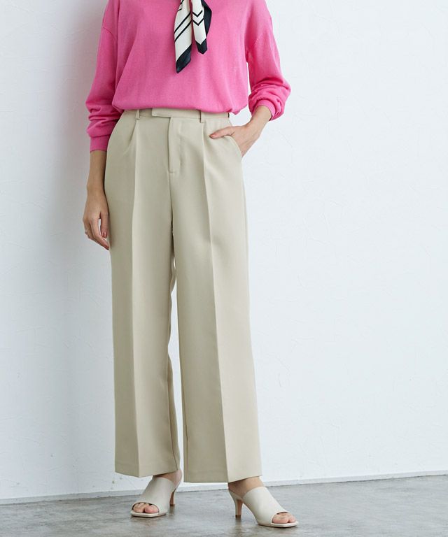 センタープレスボックスパンツ （ライトベージュ） ライトベージュ