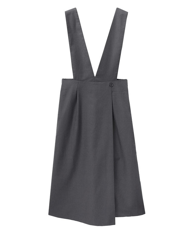 マーベラス バイ ピエロ marvelous by Pierrot 無地と柄から選べるラップ風ジャンパースカート （無地/チャコール） 無地/チャコール