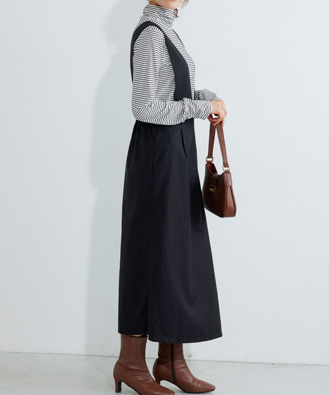 マーベラス バイ ピエロ marvelous by Pierrot 無地と柄から選べるラップ風ジャンパースカート （無地/チャコール） 無地/チャコール