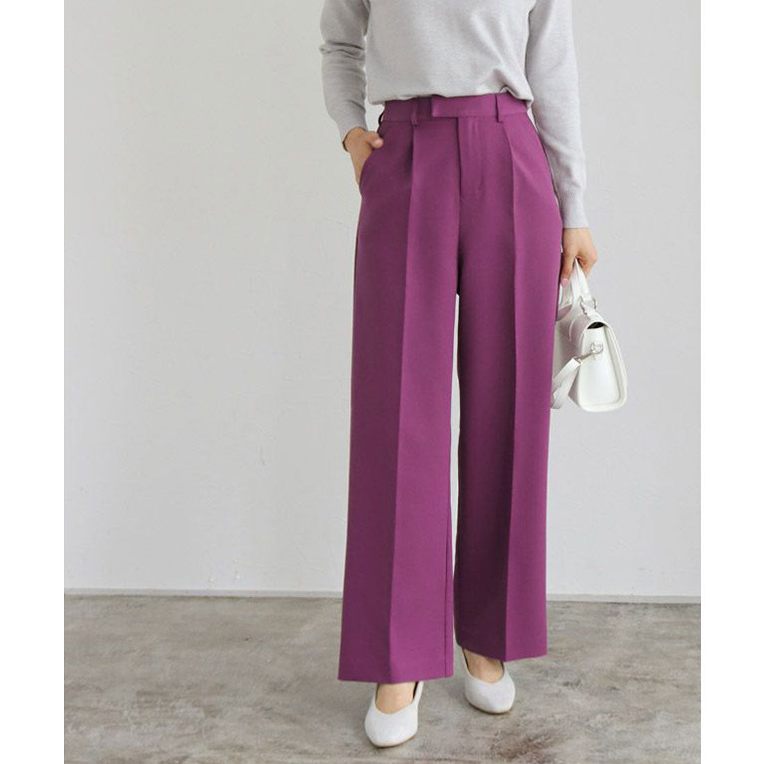 センタープレスボックスパンツ （ワインレッド） ワインレッド