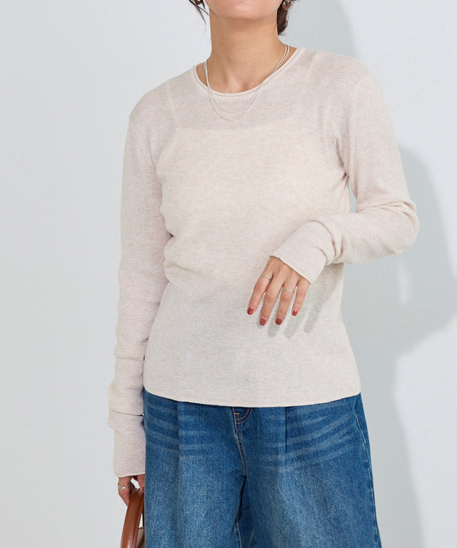 マーベラス バイ ピエロ marvelous by Pierrot 細リブシンプルニット （エクリュ） エクリュ