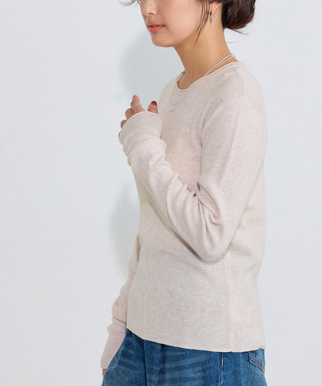 マーベラス バイ ピエロ marvelous by Pierrot 細リブシンプルニット （エクリュ） エクリュ