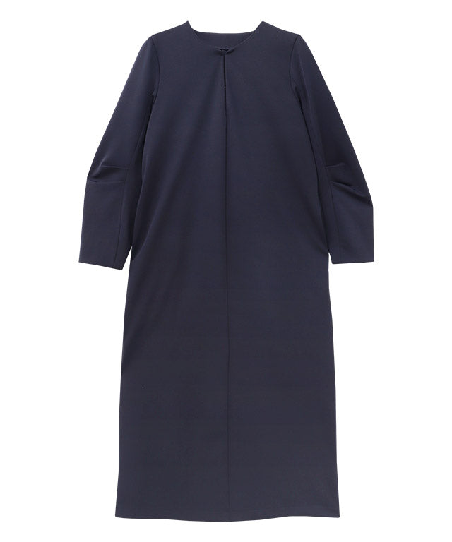 【低身長向け】2wayキーネックポンチワンピース （ネイビー） ネイビー