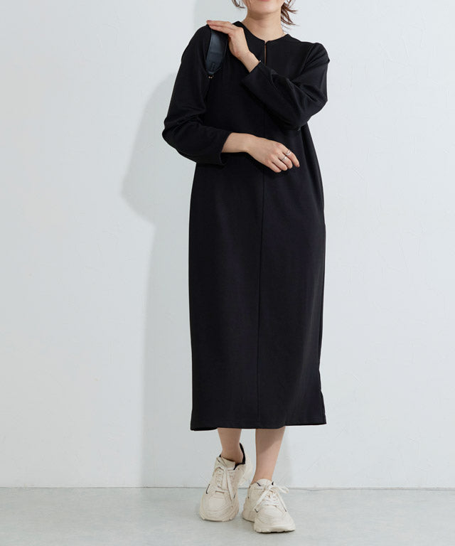 【低身長向け】2wayキーネックポンチワンピース （ネイビー） ネイビー