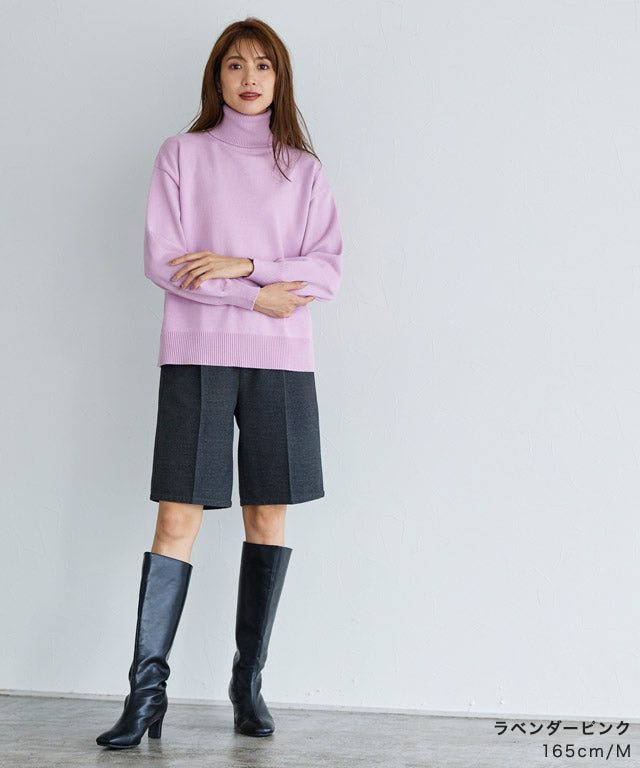 蓬鬆袖高領針織衫