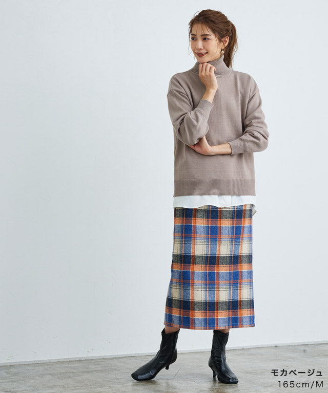 蓬鬆袖高領針織衫