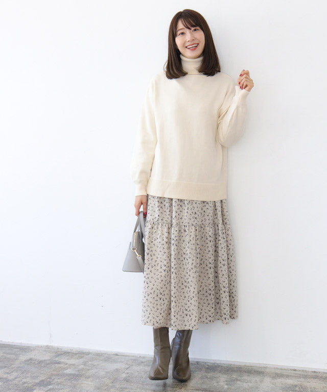 蓬鬆袖高領針織衫