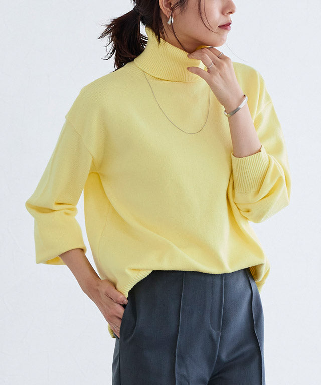 蓬鬆袖高領針織衫