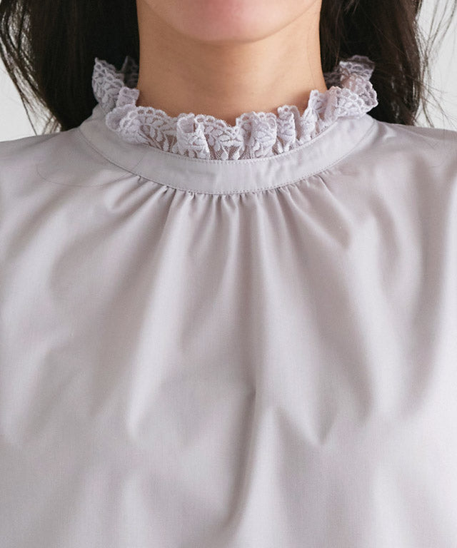 ピエロ Pierrot 襟袖レースブラウス （オフホワイト） オフホワイト