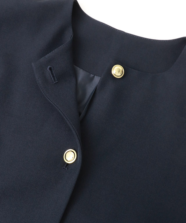 ピエロ Pierrot ゴールドボタンノーカラージャケット （チャコール） チャコール