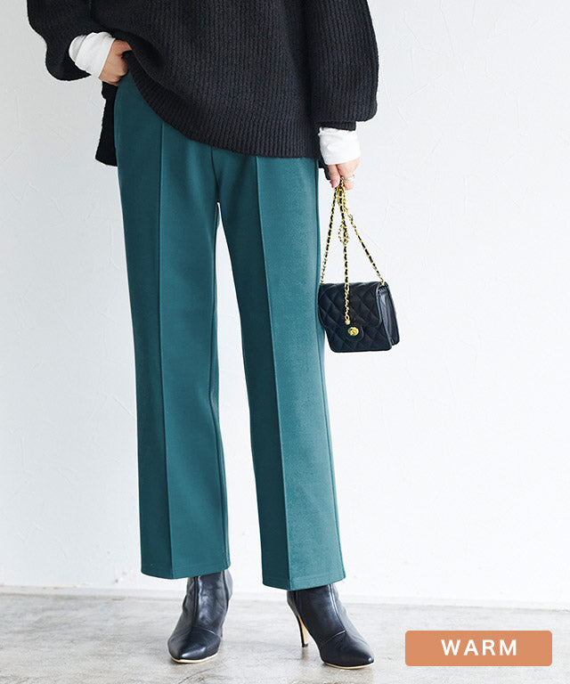 カット起毛ピンタックボックスパンツ （ライトグレー） ライトグレー