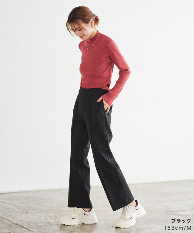 カット起毛ピンタックボックスパンツ （ライトグレー） ライトグレー