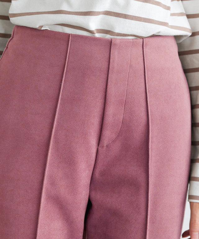 カット起毛ピンタックボックスパンツ （ライトグレー） ライトグレー