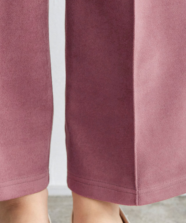 カット起毛ピンタックボックスパンツ （ライトグレー） ライトグレー