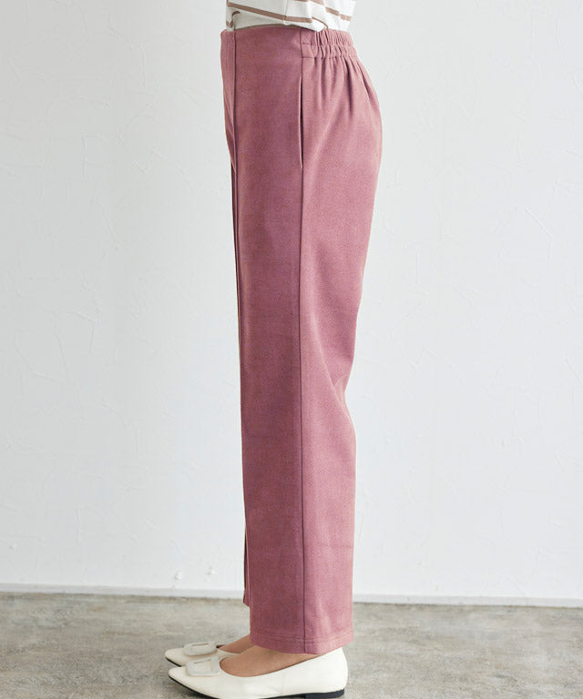 カット起毛ピンタックボックスパンツ （ライトグレー） ライトグレー