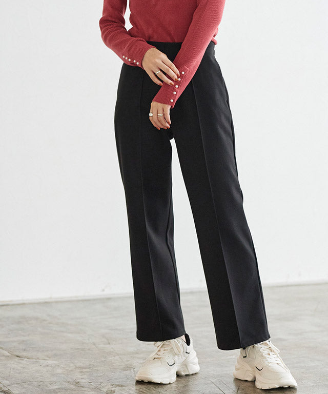 カット起毛ピンタックボックスパンツ （ライトグレー） ライトグレー