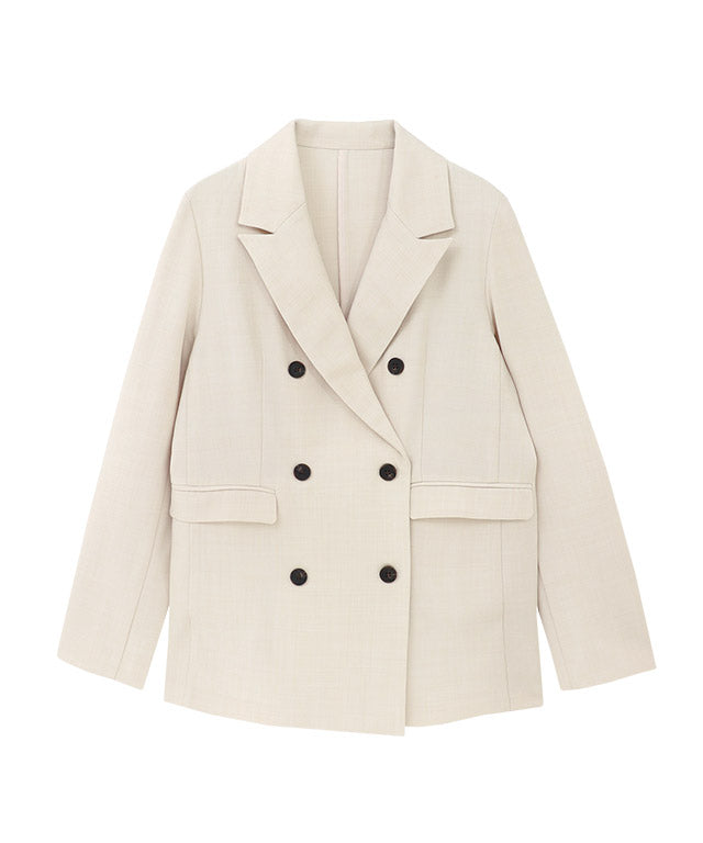 ピエロ Pierrot 選べる接触冷感リネンライクジャケット【Atype】 （杢ライトベージュ） 杢ライトベージュ