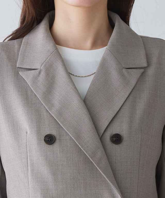 ピエロ Pierrot 選べる接触冷感リネンライクジャケット【Atype】 （杢ライトベージュ） 杢ライトベージュ