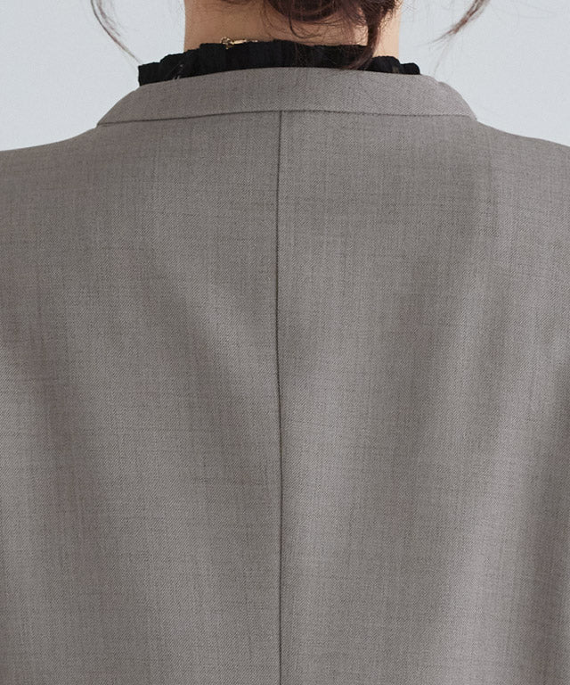 ピエロ Pierrot 選べる接触冷感リネンライクジャケット【Atype】 （杢ライトベージュ） 杢ライトベージュ