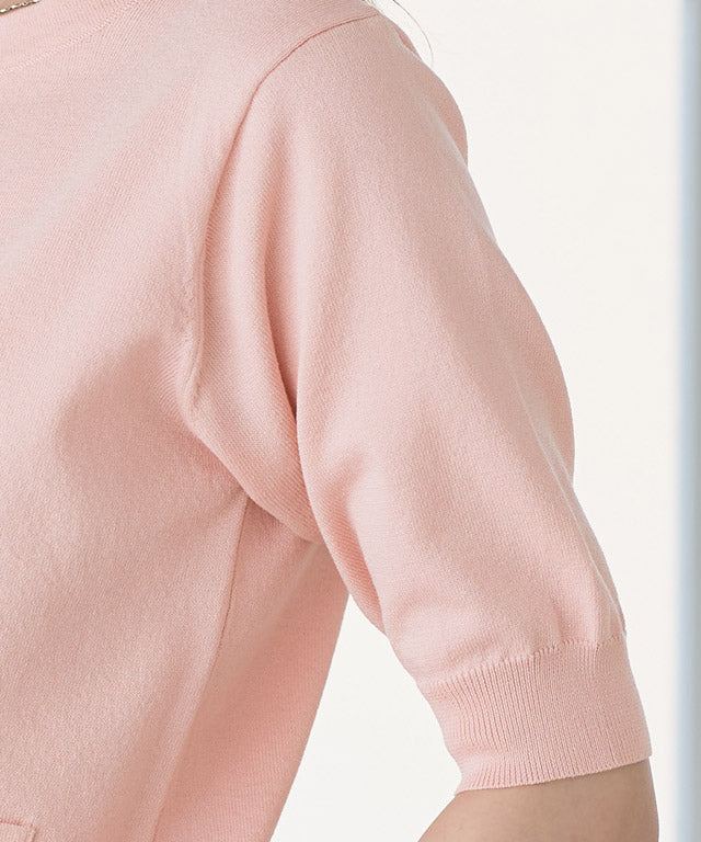 ピエロ Pierrot 【接触冷感/UV/ウォッシャブル】メタルボタンパフスリーブニットカーディガン （ブラック） ブラック