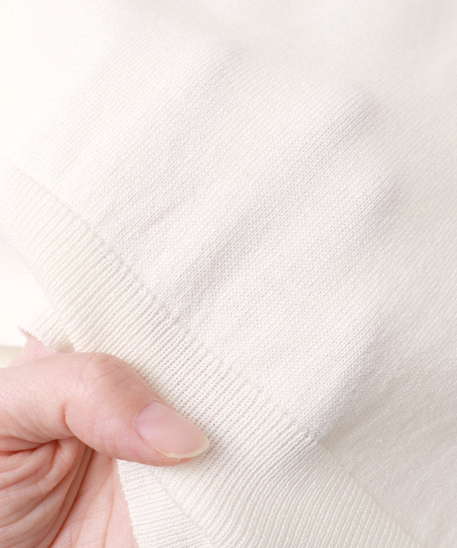 ピエロ Pierrot 【接触冷感/UV/ウォッシャブル】メタルボタンパフスリーブニットカーディガン （ブラック） ブラック