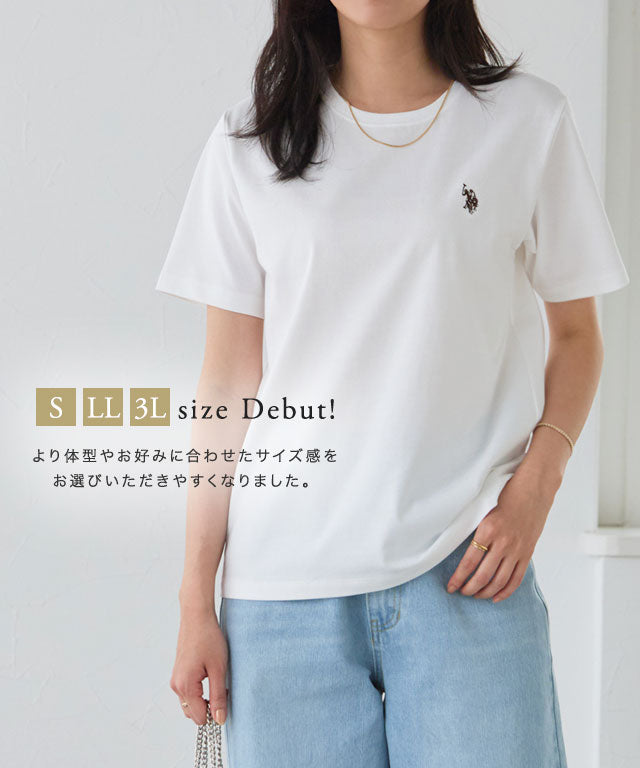 ピエロ Pierrot 【U.S. POLO ASSN.】Tシャツ （チャコール×ピンク） チャコール×ピンク