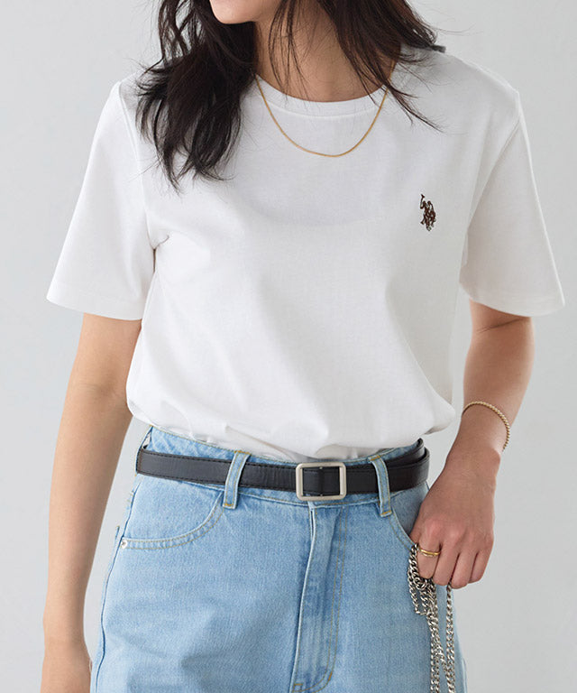 ピエロ Pierrot 【U.S. POLO ASSN.】Tシャツ （チャコール×ピンク） チャコール×ピンク