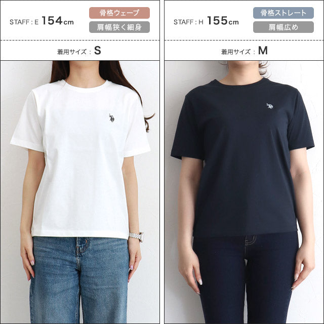 ピエロ Pierrot 【U.S. POLO ASSN.】Tシャツ （チャコール×ピンク） チャコール×ピンク