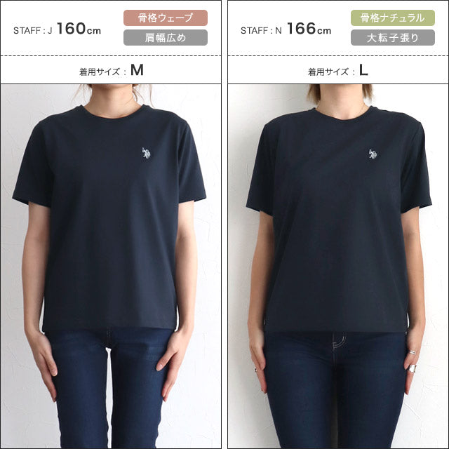 ピエロ Pierrot 【U.S. POLO ASSN.】Tシャツ （チャコール×ピンク） チャコール×ピンク