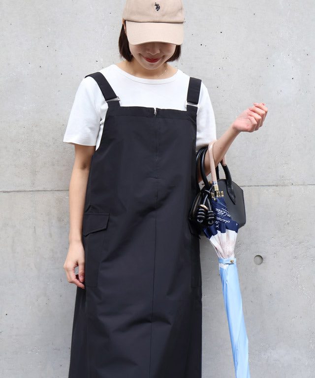 ピエロ Pierrot 軽撥水フロントジップジャンパースカート （ベージュ） ベージュ