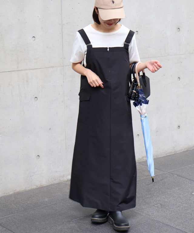 ピエロ Pierrot 軽撥水フロントジップジャンパースカート （ブラック） ブラック
