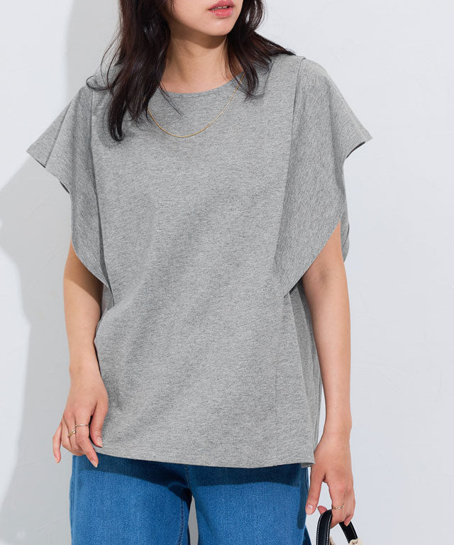 ピエロ Pierrot 汗ジミ防止タックドルマンTシャツ （杢グレー） 杢グレー