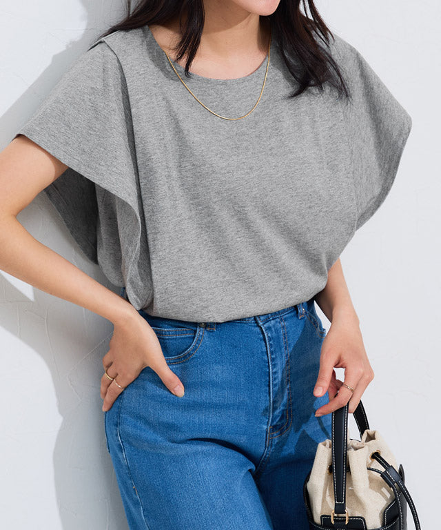 ピエロ Pierrot 汗ジミ防止タックドルマンTシャツ （杢グレー） 杢グレー