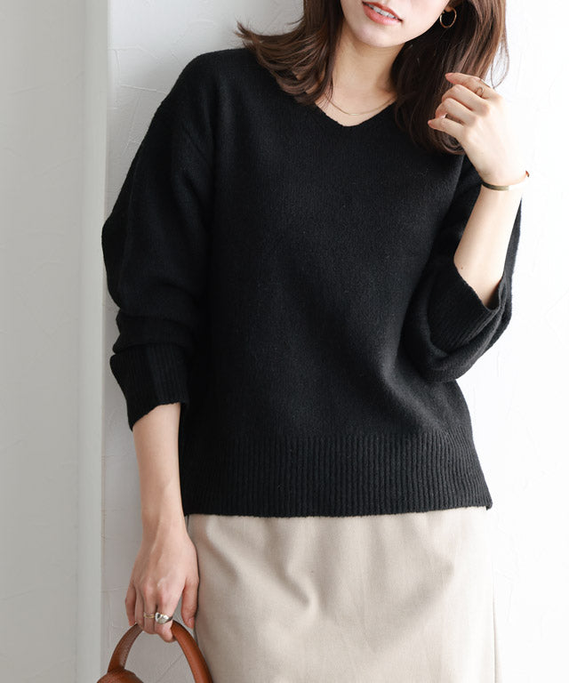 マーベラス バイ ピエロ marvelous by Pierrot ネックが選べるウールライクニット  【Vネック】