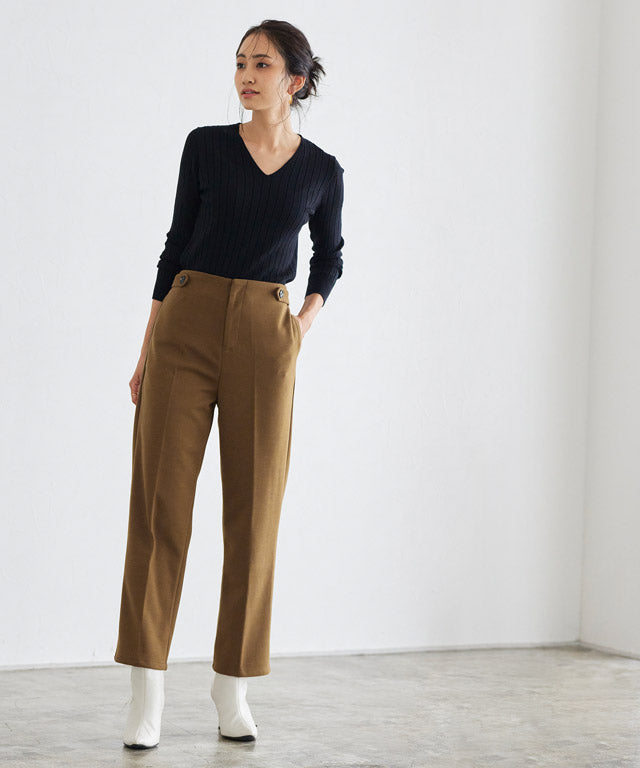 ウールタッチサイドボタンパンツ