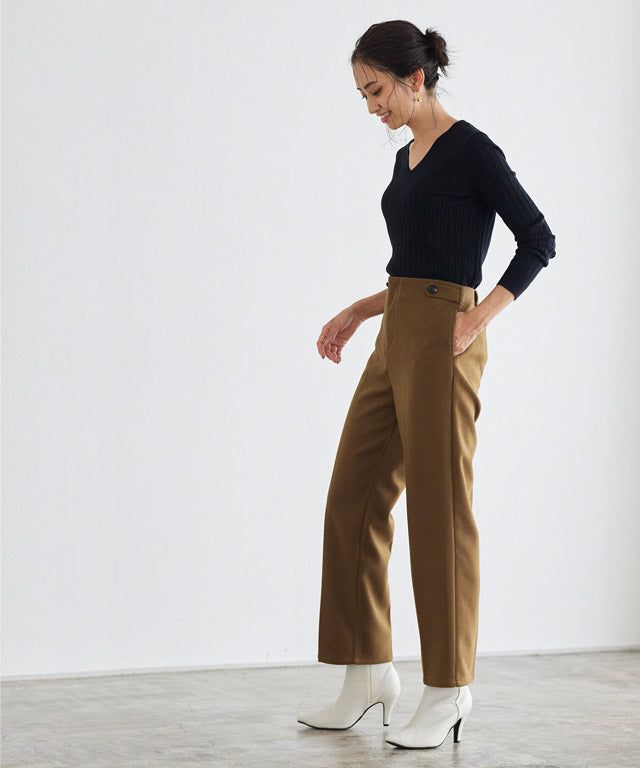 ウールタッチサイドボタンパンツ