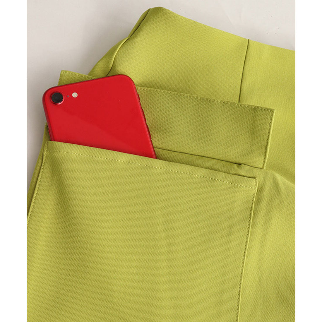 側邊翻蓋口袋I型裙子