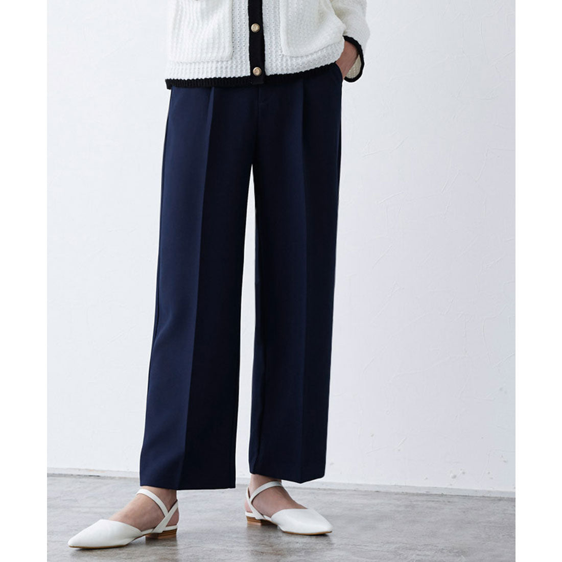 センタープレスボックスパンツ （ネイビー） ネイビー