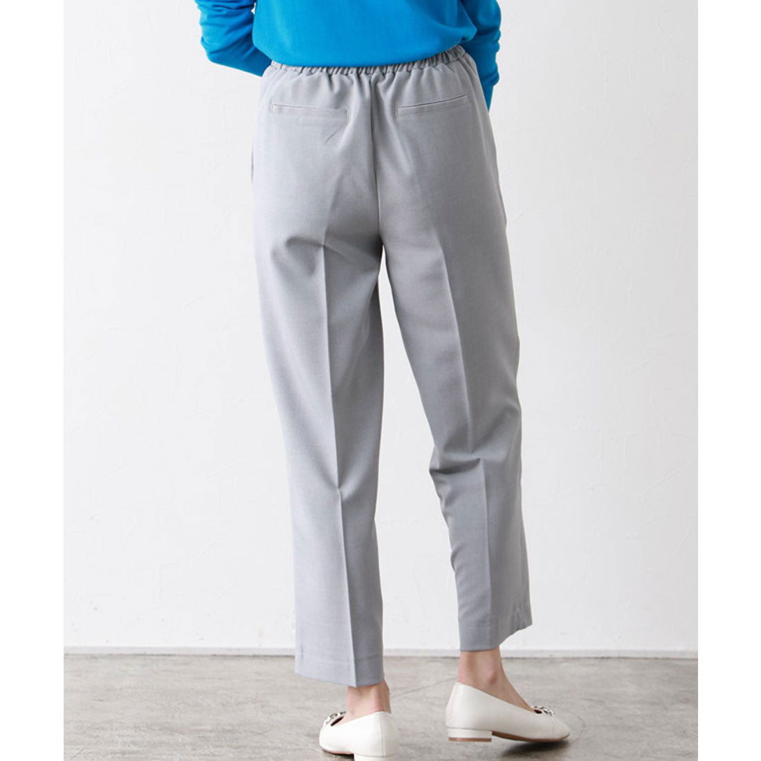 Marvelous by Pierrot Linen-like pin-tuck straight pants
