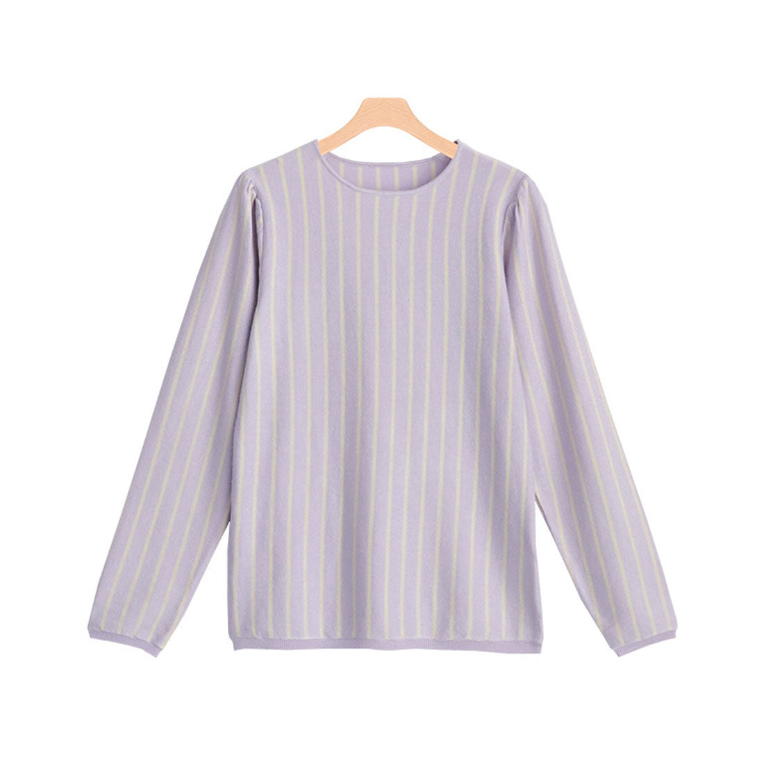 絲觸感條紋針織套頭衫