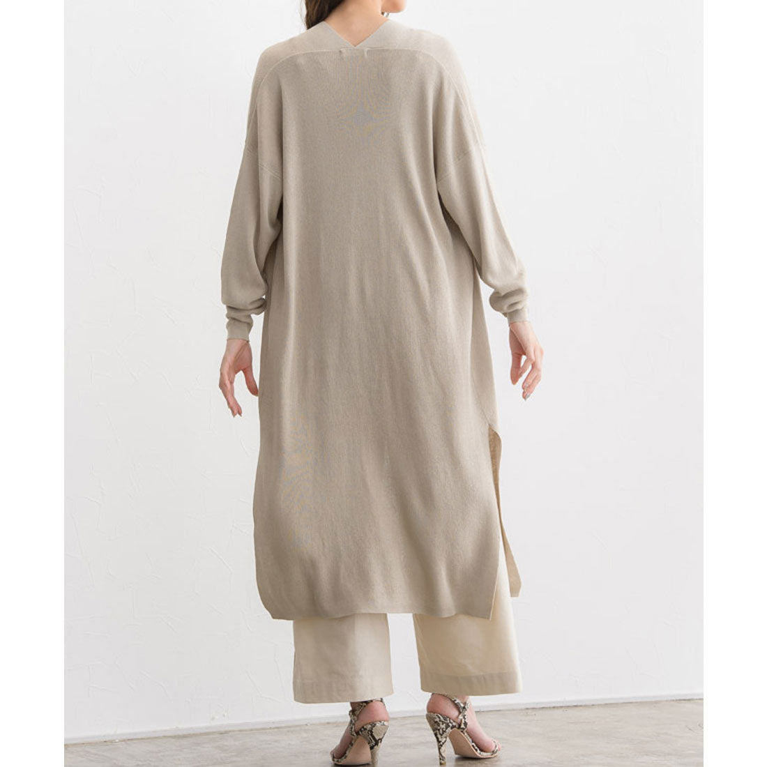 マーベラス バイ ピエロ marvelous by Pierrot 麻混トッパーニットカーディガン （モカ） モカ