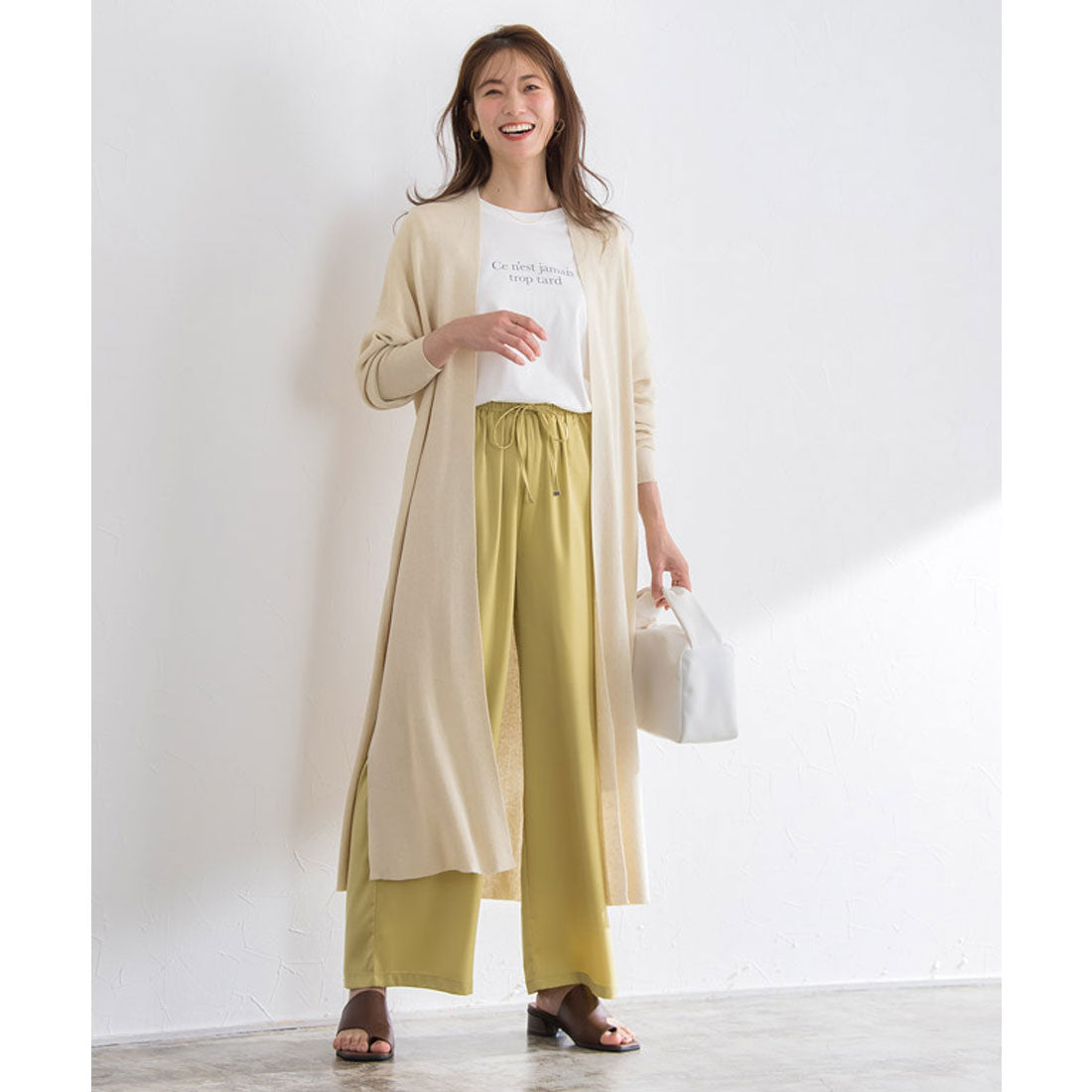 マーベラス バイ ピエロ marvelous by Pierrot 麻混トッパーニットカーディガン （モカ） モカ