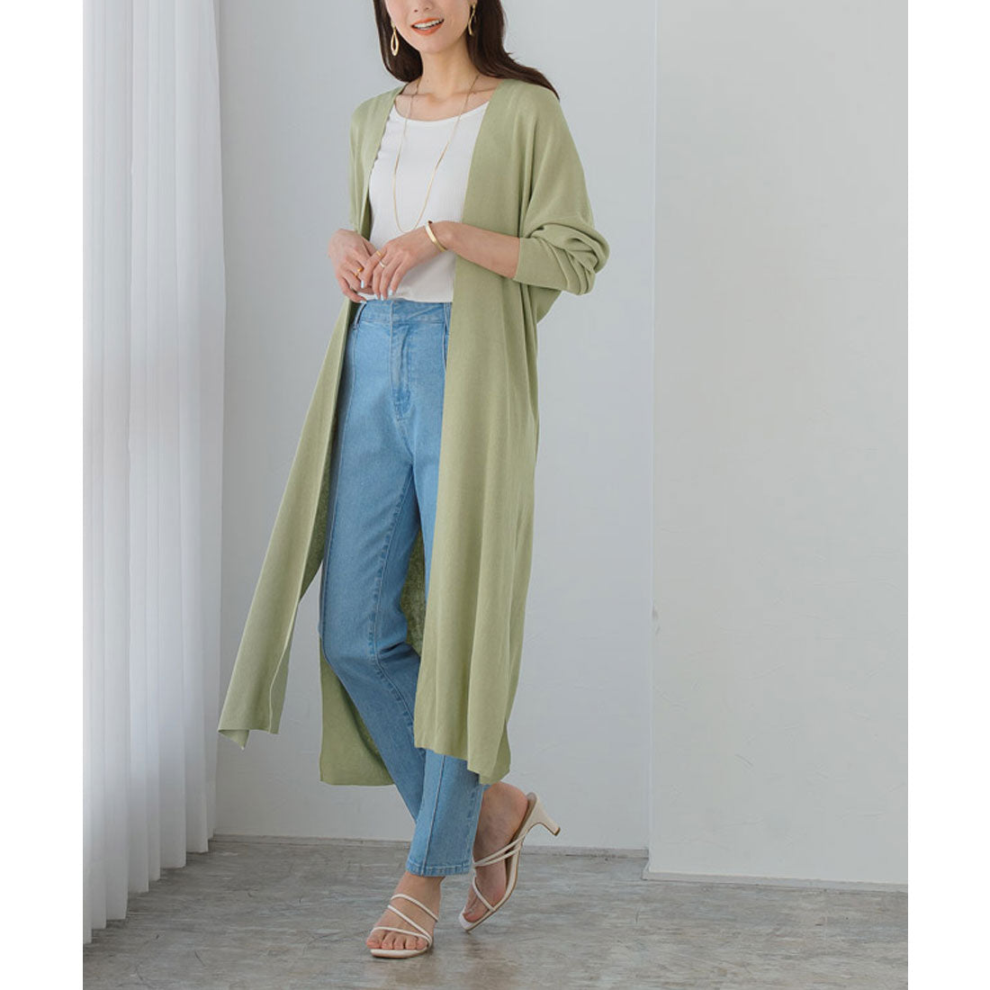 マーベラス バイ ピエロ marvelous by Pierrot 麻混トッパーニットカーディガン （モカ） モカ