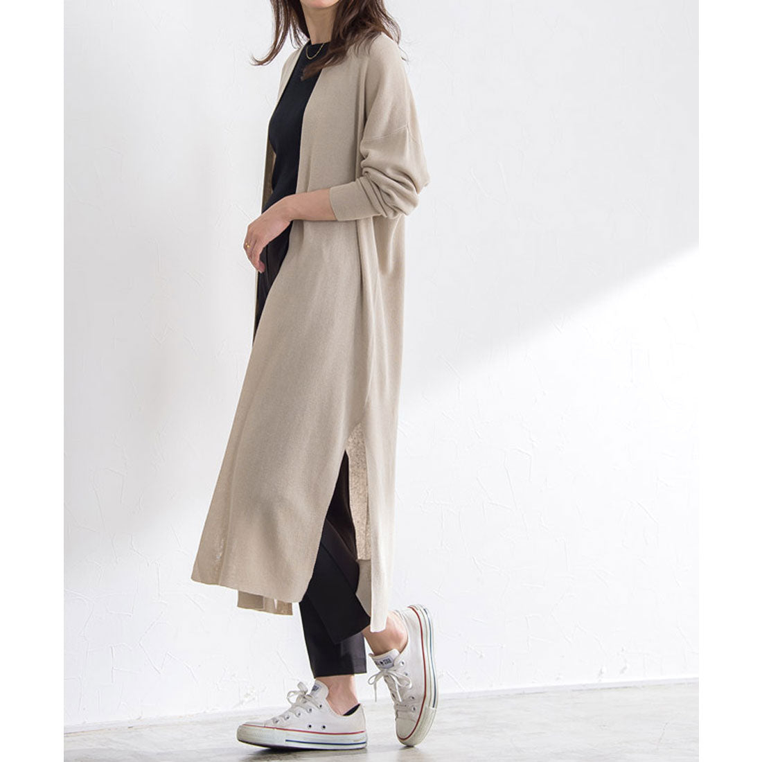 マーベラス バイ ピエロ marvelous by Pierrot 麻混トッパーニットカーディガン （モカ） モカ