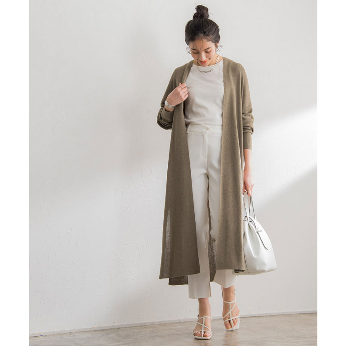 マーベラス バイ ピエロ marvelous by Pierrot 麻混トッパーニットカーディガン （モカ） モカ