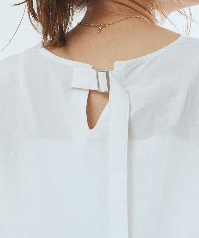 ギャザー切替ボリュームスリーブブラウス