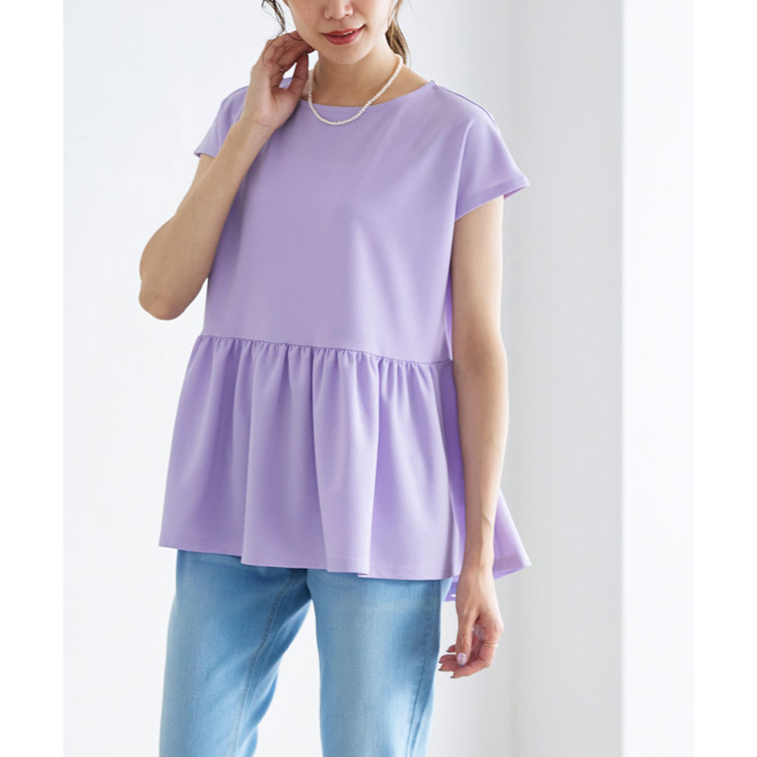 フレンチスリーブフレアTブラウス