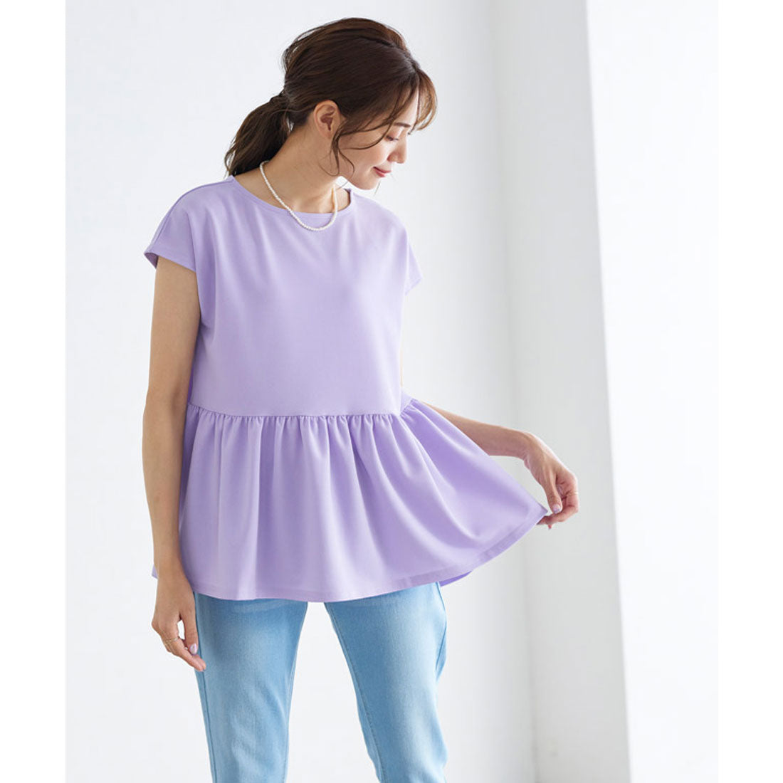 フレンチスリーブフレアTブラウス